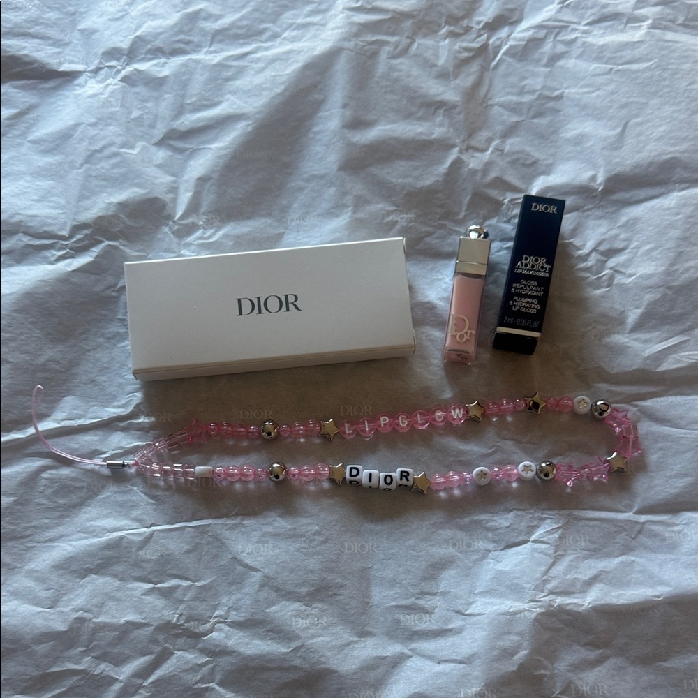 Dior Phone Charm and Lip Gloss Set